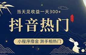 抖音最新小程序撸金，测手相上热门，当天见收益一小时变现300+