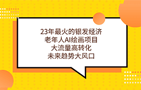 23年最火的银发经济，老年人AI绘画项目，大流量高转化，未来趋势大风口。