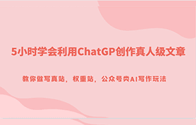 5小时学会利用ChatGP创作真人级文章，教你做写真站，权重站，公众号类AI写作玩法