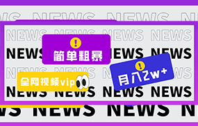 简单粗暴零成本，高回报，全网视频VIP掘金项目，月入2万＋