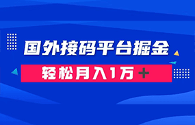 通过国外接码平台掘金： 成本1.3，利润10＋，轻松月入1万＋