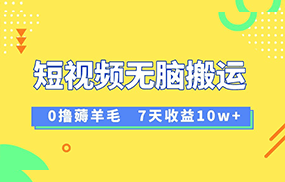 12月最新无脑搬运薅羊毛，7天轻松收益1W