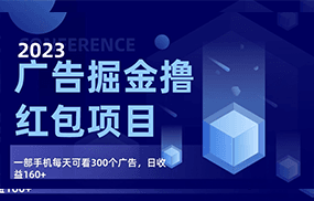 广告掘金项目终极版手册，每天可看300个广告，日收入160+