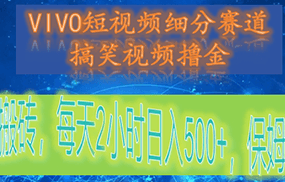 VIVO短视频细分赛道，搞笑视频撸金，无脑搬砖，每天2小时日入500+