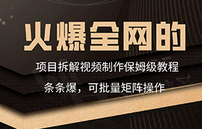 火爆全网的项目拆解类视频如何制作，条条爆，保姆级教程