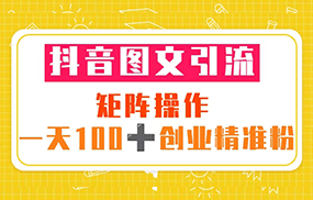 抖音图文引流 矩阵操作 一天100+创业精准粉