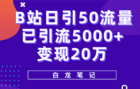 B站日引50+流量，实战已引流5000+变现20万，超级实操课程