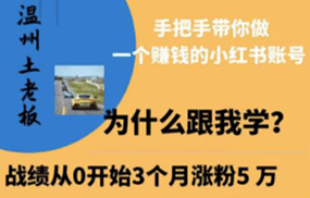 小红书引流获客训练营，手把手带你做一个赚钱的小红书账号