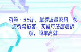 引流·36计，掌握流量密码，快速引流拓客，实操方法层层拆解，简单高效