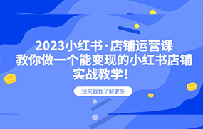 小红书·店铺运营课，教你做一个能变现的小红书店铺，20节-实战教学