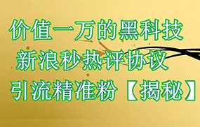 黑科技 新浪秒热评协议 引流精准粉【揭秘】