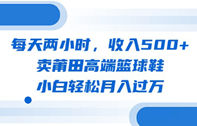 每天两小时，收入500+，卖莆田高端篮球鞋，小白轻松月入过万