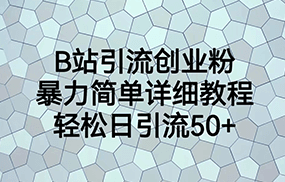 B站引流创业粉，暴力简单详细教程，轻松日引流50+