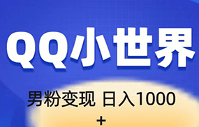 流量巨大的男粉项目新玩法，在QQ小世界里引流，一部手机即可操作，一天1000+