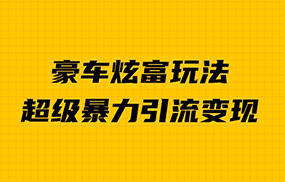 豪车炫富独家玩法，暴力引流多重变现，手把手教学