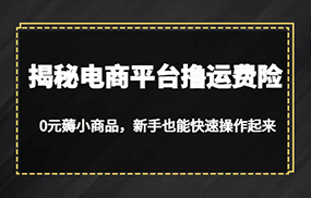 揭秘电商平台撸运费险，0元薅小商品，新手也能快速操作起来