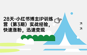 28天-小红书博主IP训练营（第3期）实战经验，快速涨粉，迅速变现