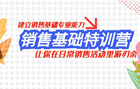 销售基础特训营，建立销售基础专业能力，让你在日常销售活动里游刃余