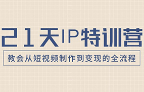 21天IP特训营，教会从短视频制作到变现的全流程