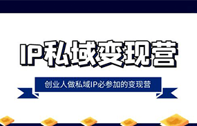 IP私域变现营，创业人做私域IP必参加的变现营