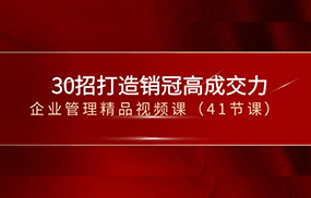 30招打造销冠高成交力-企业管理精品视频课