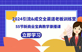 2024引流成交全渠道老板训练营，59节新商业宝典教学录播课