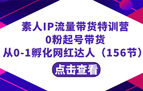 繁星·计划素人IP流量带货特训营：0粉起号带货 从0-1孵化网红达人