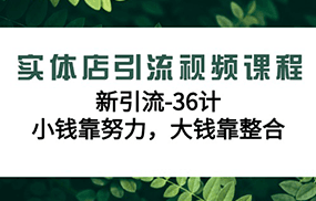 实体店引流视频课程，新引流-36计，小钱靠努力，大钱靠整合