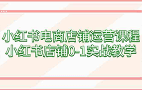 小红书电商店铺运营课程，小红书店铺0-1实战教学