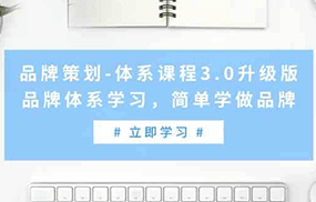 品牌策划体系课程3.0升级版，品牌体系学习，简单学做品牌