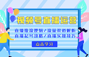 视频号直播运营 视频号直播推流逻辑/流量渠道解析/直播起号攻略/直播实操技巧