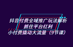 抖音付费全域推广玩法解析：抓住平台红利，小付费撬动大流量