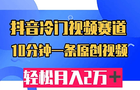 抖音冷门视频赛道，10分钟一条视频，轻松月入2W＋