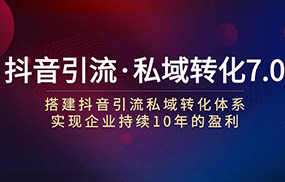 抖音引流·私域转化7.0：搭建抖音引流·私域转化体系 实现企业持续10年盈利