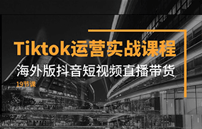 Tiktok运营实战课程，海外版抖音短视频直播带货