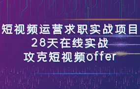 短视频运营求职实战项目，28天在线实战，攻克短视频offer