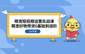 萌宠·短视频运营实战课：萌宠好物带货0基础到进阶