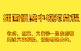 插画情感中视频，软件、图案、文案等一整套流程，送文案模版、话题标题分类