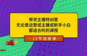 带货主播特训营：无论是运营或主播或新手小白，都适合听的课程