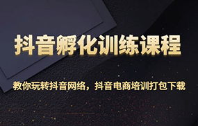 抖音孵化训练课程-教你玩转抖音网络，抖音电商培训打包下载