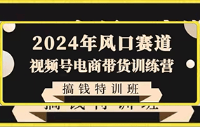 2024年风口赛道视频号电商带货训练营搞钱特训班，带领大家快速入局自媒体电商带货