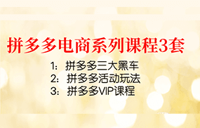 拼多多电商系列课程3套：拼多多三大黑车+拼多多活动玩法+拼多多VIP课程