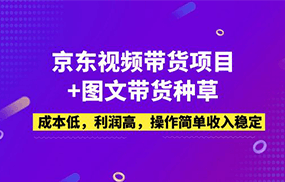 京东视频带货项目+图文带货种草，成本低，利润高，操作简单收入稳定