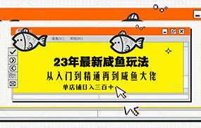 最新闲鱼实战课，从入门到精通再到闲鱼大佬，单号日入300+