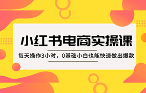 小红书·电商实操课：每天操作3小时，0基础小白也能快速做出爆款