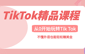 TikTok精品课，带您从0开始玩转Tik Tok，不懂外语也能轻松赚美金