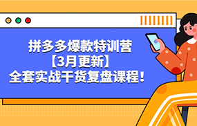 拼多多爆款特训营【3月更新】，全套实战干货复盘课程