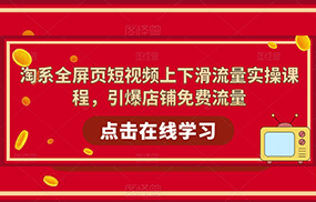 淘系-全屏页短视频上下滑流量实操课程，引爆店铺免费流量