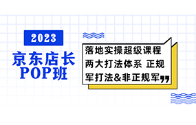 京东店长POP班 落地实操超级课程 两大打法体系 正规军非正规军