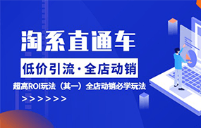 淘系直通车《低价·引流 全店·动销》超高ROI玩法（其一）全店动销必学玩法